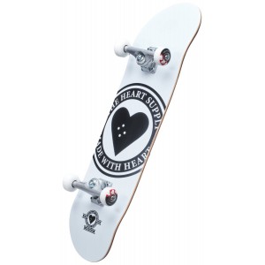 HEART SUPPLY Logo Complete Skateboard 8.0″- Badge White