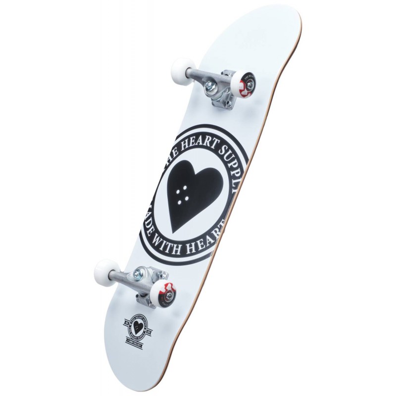 HEART SUPPLY Logo Complete Skateboard 8.0″- Badge White