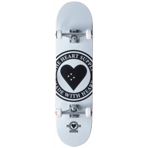 HEART SUPPLY Logo Complete Skateboard 8.0″- Badge White